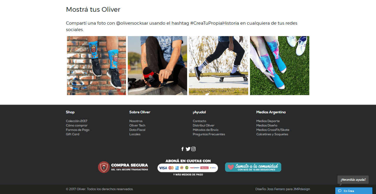 Footer - eCommerce para Tienda online medias, calcetinas y calzado