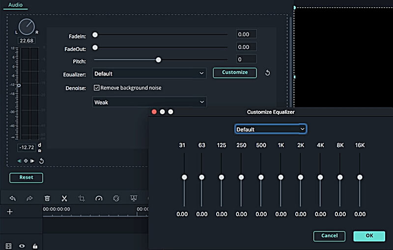 Editar audio con Filmora y ecualizar sonidos de video.