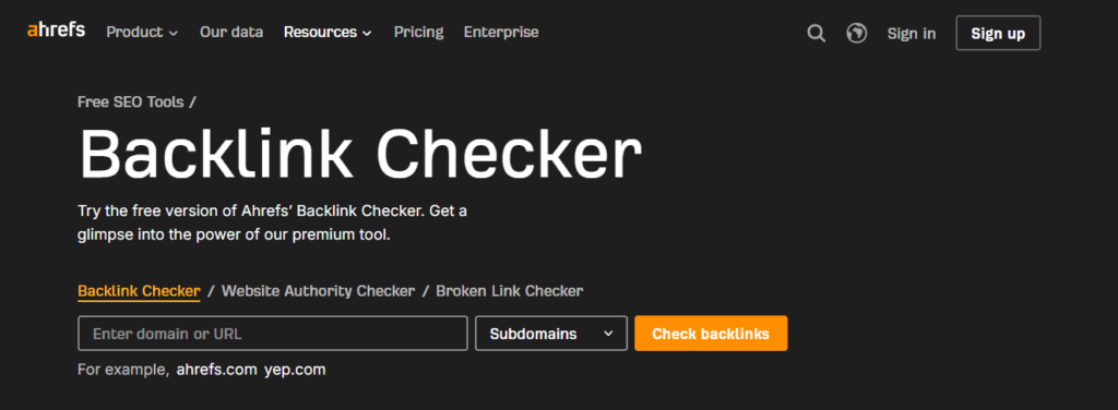 ahref-backlink-checker